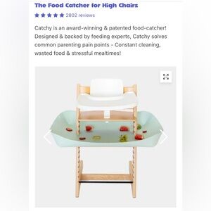 Food catcher for stokke high chairs + suction solver